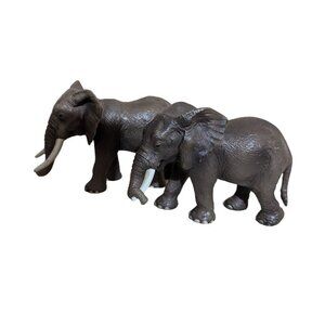 schieich  Brown Elephant Figurines With Tusks Set Of 2 home decor  Africa zoo